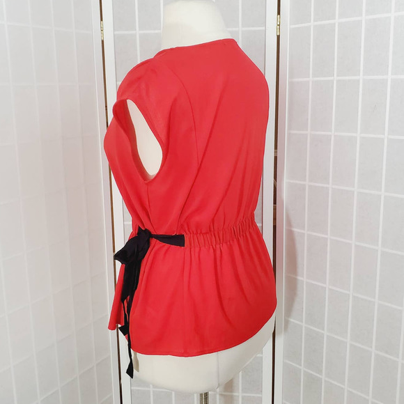 Pleione Career Side Tie Ribbon Blouse Size: Medium - Picture 2 of 7